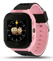 Детские умные GPS часы UWatch A15 с фонариком розовый