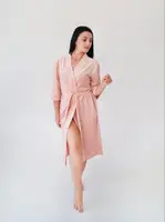 Жіночий Велюровий Халат 702 - Персиковий (S-XL)