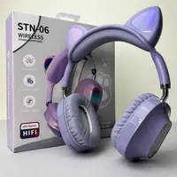 Беспроводные наушники Cat Ear RGB STN06 (Сиреневый)
