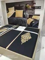 Siyah sari постільна білизна з вишивкою. Євро розмір. Ранфорс. Karina Туреччина.