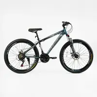 Велосипед Спортивный Corso HEADWA 26", 21 скорость, рама алюминиевая 15", оборудование Shimano 21 скорость. Green (138277)