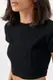 Коротка футболка Massimo Dutti з декоративними швами спереду - чорний цвет, S