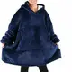 Толстовка-плед с капюшоном Huggle Hoodie Ultra Plush Blanket | Плюшевая кофта | Плед с рукавами Oversize Синий