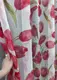 Тюль батист, коллекция "Flora". Цвет белый с красним цветочным принтом. Код 1171т