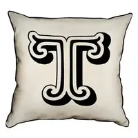 Подушка с мешковины Letter T 45x45 см (45PHB_ABC039_WH)