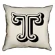 Подушка с мешковины Letter T 45x45 см (45PHB_ABC039_WH)