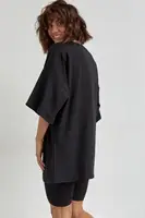 Костюм з футболкою oversize та велосипедками - чорний колір, M