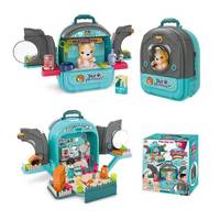 Детский рюкзак с любимцем, полочки, медицинские принадлежности. Blue and gray (145136)