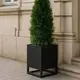 Черное металлическое кашпо для террасы (SPU0006)