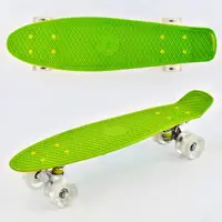 Скейт Пенні борд Best Board з PU колесами, що світяться. Green (85031)