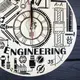 Тематические интерьерные настенные часы бесшумные «Инженерия»