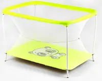 Манеж "Панда", прямокутний, м`яке дно, євро сітка, без ручки. Yellow (147265)