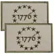 Набор шевронов 2 шт с липучкой Флаг США Америка 1776 Патриот шеврон беж, вышитый патч нашивка 5х8 см