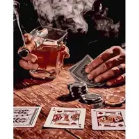 Картина по номерам "Покер Виски Сигара" 40х50 см