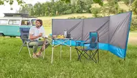 Тент, екран для захисту від вітру та сторонніх очей Rocktrail сірий з синім 5х1.4 м