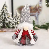Фигура новогодняя Гном 9036 29 см серый