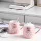 Кружка с крышкой и ложкой Stenson Sweet bow R-88510 400 мл