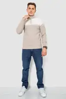 Светр чоловічий з коміром стійкою, колір бежево-молочний, 247R1921