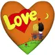 Подушка сердце XXL Love, оранжевая 57x57 см (6PS_17LV002)