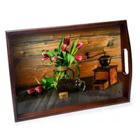 Піднос подушка з ручками 48*33 коричневий BST 710045