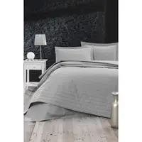 Покрывало стеганное Eponj Home - Monart gri серый 220*240