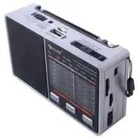 Радіоприймач колонка з радіо та ліхтариком FM USB MicroSD Golon RX-8866 на акумуляторі Сірий