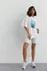 Костюм с футболкой oversize и велосипедками - молочный цвет, L (имеются размеры)