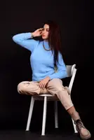 Свитер женский голубой код П348