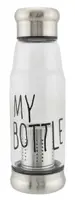 Скляна пляшка My Bottle 420 мл із ситечком для заварювання Темно-синій Срібний