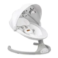 Укачивающий центр для ребенка MoMi Kenani Light grey с Bluetooth / Детский шезлонг качели для новорожденных