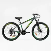 Велосипед Спортивный Corso Skywalker 26", 21 скорость, рама стальная 15’’, переключатели SunRun. Grey (149938)