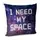 Подушка диванная с бархата I need my space 45x45 см (45BP_UNI019)
