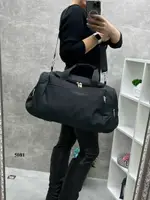 Чорна - без логотипу - дорожньо-спортивна вмістка сумка на блискавці з безліччю кишенями (5081)