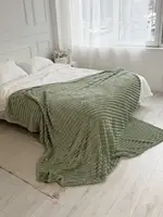 Плед Dushka Home Шарпей Смужка 4 см 21784 150х200 см зелений