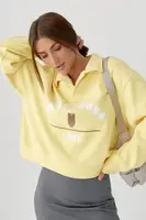 Утеплений світшот-поло з ґудзиками - жовтий цвет, ONE SIZE
