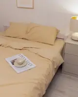Постельное белье семейное Dushka Home Байка 20667 160х215х2 см песочное