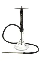 Кальян из стали Tiaga Hookah - Black Edition X на колбе Craft прозрачная