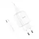 Сетевое зарядное устройство Hoco N2 Vigour с 1USB/2.1A с гибким кабелем Type-C Белый