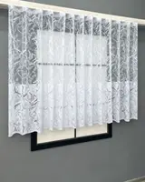 Короткий тюль (4х1,2м.) жакард мармур. Колір білий. Код 2004т 42-1027