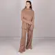 Костюм женский (джемпер оверсайз + брюки палаццо) Vivioji размер L/XL Коричневый (13093)