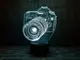 3D ночник "Фотоаппарат" (УВЕЛИЧЕННОЕ ИЗОБРАЖЕНИЕ)  + пульт ДУ + сетевой адаптер+ батарейки (3ААА)  3DTOYSLAMP