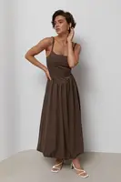 Однотонный сарафан меди на бретелях – коричневый цвет, ONE SIZE (есть размеры)
