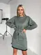 Теплое платье AO095 Oversize Оливковое XL-3XL
