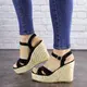 Женские босоножки на танкетке Fashion Randy 1627 36 размер 23,5 см Черный
