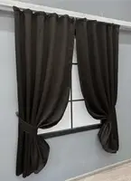 Комплект (2шт. 1,3х1,7м.) коротких штор льон-софт, колекція "Парма". Колір венге. Код 1087ш 35-0358