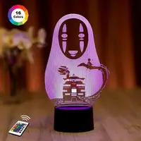 3D ночник "Каонаси (Унесённые призраками)"(УВЕЛИЧЕННОЕ ИЗОБРАЖЕНИЕ)+пульт ДУ+сетевой адаптер+батарейки(3ААА)