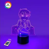 3D ночник "Юкио Окумура" (УВЕЛИЧЕННОЕ ИЗОБРАЖЕНИЕ)+ пульт ДУ + сетевой адаптер + батарейки (3ААА)  3DTOYSLAMP