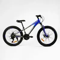 Велосипед Спортивный Corso SKYLIN 24", 21 скорость, рама алюминиевая 11", оборудование Shimano. Blue (147892)