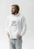 Худи мужской oversized GBI BEAR Белый размер L/XL (13418-м)