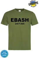 Мужская футболка EBASH 24/7/365 черная летняя хлопковая,спортивная футболка с принтом стильная молодежная Хаки